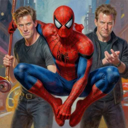 a highly detailed painterly painting of vampire!!!!!!!! peter parker, by james gurney, greg rutkowski, by craig mullins, ( ( ( ( ( spiderman