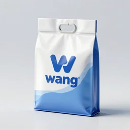 logo for industrial plastic bag company called wang, 3 d and modern, fresh cool colors, trending on behance