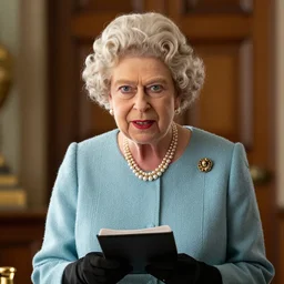 david attenborough playing queen elizabeth, scene from movie