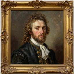 beautyful barocco style mattee oil painting colorful portrait of the polish writer poros khlevsky harp focus, award - winning, trending on artstation, masterpiece, highly detailed, intricate
