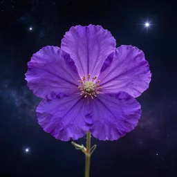 a beautiful colorful photograph of a purple flower in space, 4k, breathtaking stars, space background, surrealism, concept art, Trending onartstation