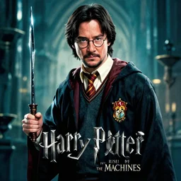 Keanu Reaves playing Harry Potter in Harry Potter and the Rise Of The Machines Movie Poster