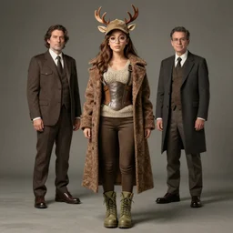 weird detective ariana grande wearing a knitted armored tanktop, skinny pants, army boots, long tailored coat, deerstalker hat and round glasses, fantasy, surreal, by james jean, manuel sanjulian, tom bagshaw