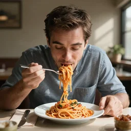 time and eric eating spaghetti