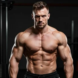 portrait of a handsome ukrainian bodybuilder, art by denys tsiperko