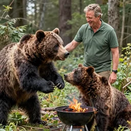 Bear Grylls finds a bear that does BBQ, award winning photo