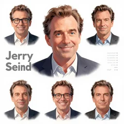 a study of cell shaded portrait of jerry seinfeld 6 concept art, llustration, post grunge, concept art by josan gonzales and wlop, by james jean, Victo ngai, David Rubín, Mike Mignola, Laurie Greasley, highly detailed, sharp focus, alien, Trending on Artstation, HQ, deviantart, art by artgem