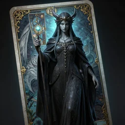 unreal engine render + a goddess, tarot card, dark souls colour scheme, luminal, smooth, coherent, high detailed, kerem beyit, Karol Bak, james gurney, featured on artstation, instagram HD, unreal engine
