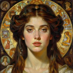 hyper realistic painting of queen mebd, detailed perfect face, in the style of wayne barlowe, gustav moreau, goward, gaston bussiere and roberto ferri, santiago caruso, and austin osman spare, bouguereau, alphonse mucha, saturno butto, sorayama and moebius. occult art, alchemical diagram