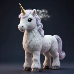 full body pose, hyperrealistic photograph of a cute wooly unicorn, dim volumetric lighting, 8 k, octane beautifully detailed render, extremely hyper detailed, intricate, epic composition, cinematic lighting, masterpiece, trending on artstation, very very detailed, stunning, hdr, smooth, sharp focus, high resolution, award, winning photo in gta v