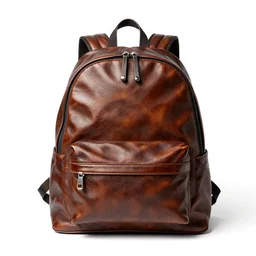 lacquered backpack, high detail macro photography, isolated on a pure white background, centered, entire object in frame, sharp focus, soft studio lighting