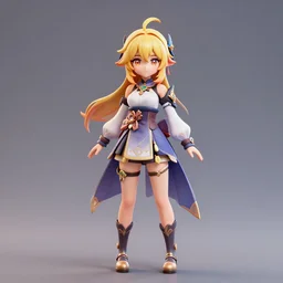 Ayaka from genshin impact 3D render, blender, trending on art station, zbrush, 3D art, high quality, pixar art 3D
