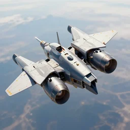 flying mech with pair of rocket jets