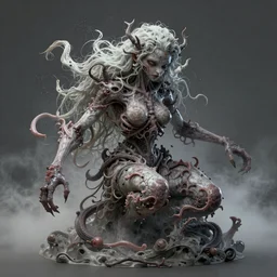 Surreal Shinigami mutating, fairy dust, photo realistic, insanely detailed and intricate, mist, trending on artstation, golden ratio, Zbrush, Concept Art render by Gerald Brom and Noah Bradley