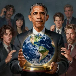 evil obama destroying world, digital painting, artstation, ristan eaton, victo ngai, artgerm, rhads, ross draws, anime styled