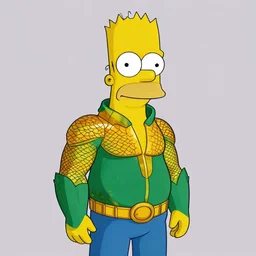 aquaman as a simpson, by matt groening, digital art