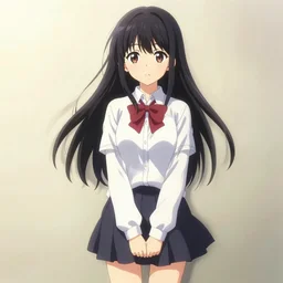 beautiful anime high - school girl, full body, high detail of the face, 1 / 1 2 hasui kawase