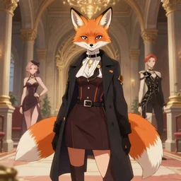 a stunning fox girl in high fashion, castle chambers, 4k, anime key visual, lois van baarle, ilya kuvshinov, rossdraws, artstation