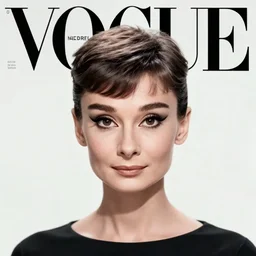 audrey hepburn, detailed cyberpunk portrait by tim doyle and vogue magazine