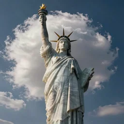 cirrus clouds in the shape of a statue