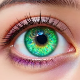 hyper realistic photo of beautiful green eye reflecting a sky full of a billion stars, hyper realistic, fractal art, art station, coherent design, symmetrical, vivid colour, complementary colour, golden ratio, detailed, sharp lines, intricate, rainbow shift, in unreal 3 d engine, ray tracing, octane render