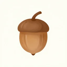 an acorn with faind food written on it. app logo. logo
