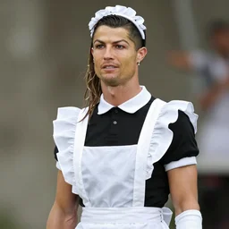 christiana ronaldo wearing a maid outfit