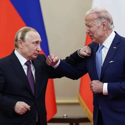 putin giving biden an uppercut