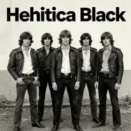 album cover for a 1977 garage band called Helvetica Black