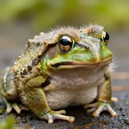 photo of fluffy frog covered with fur