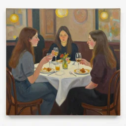 goth ihop on ladies night, painting by jeffery catherine jones