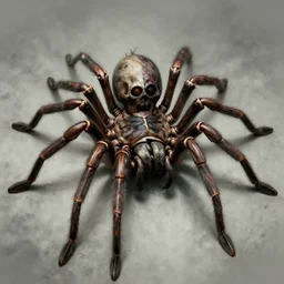 a skeletal spider in the style of  Zdzisław Beksiński, horror, macabre art, digital art, very detailed, high definition