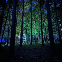rgb chroma forest in the night