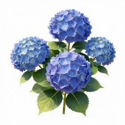 an isolated hydrangea plant, 3 d rendered, art nouveau style, ultra realistic, masked transparent flat background, popular on sketchfab, pixelsquid, 8 k, volumetric lighting, super focused, no blur, trending on artstation, octane render, ultra detailed, hyperrealistic, by alphonse mucha