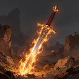 fire sword, illustration from d & d sourcebook