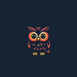 vector cute owl profile line logo 8 k