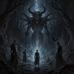 a demonic magical ethereal portal!!! to hell. dark matte painting by noah bradley and raphael lacoste and ruan jia and marc simonetti