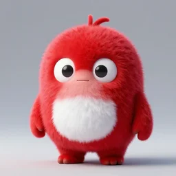 3 d render of completely red hairy friendly antropomorphic cartoony creature wearing white ray - ban shades, full body, simple, smiling, cute, white background, unreal engine 5 hdr