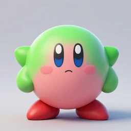 kirby as a green zombie