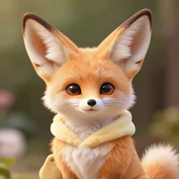 high quality character portrait of a fennec fox character wearing a cute costume, disney style, zootopia, highly detailed render, fur