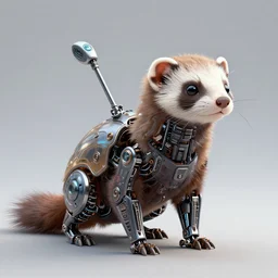 intricate a bugs life digital robot creature octane render ferret, artstation trending robot ferret render, octane render, robot animal, concept robot, robot ferret by mickael lelievre and remi cuxac