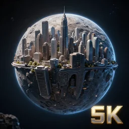 City on Asteroid, sci-fi, futuristic, 8k photorealistic, HD, high details, trending on artstation