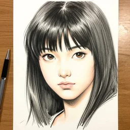 the face of a japanese girl, drawn by Todd McFarlane