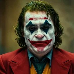 cinematic shot of the joker with down syndrome, 8 k, very intricate, very detailed, inspiring,