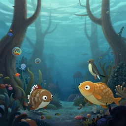 underwater animal forest, greg simkins, android jones, victo ngai