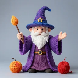 a wizard made of yarn