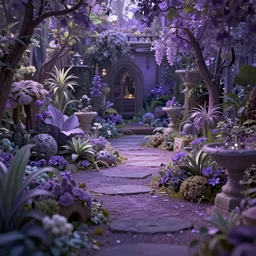 ground plan for an ethereal garden, mauve, cinematographic light, realistic 8k