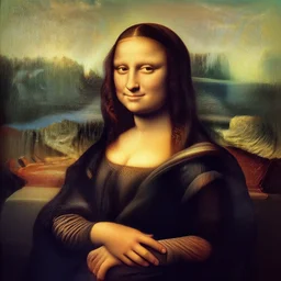 photo of hairy furry gioconda, art by leonardo da vinci