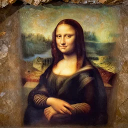 cave-painting! cave-painting! of the Mona Lisa