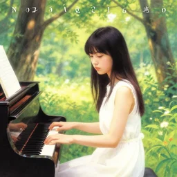 album cover art for nostalgia nature piano girl akihiko yoshida